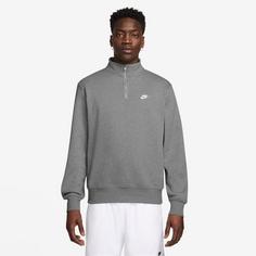Rückansicht von Nike Club Sweatshirt Herren dk grey heather-lt smoke grey-white