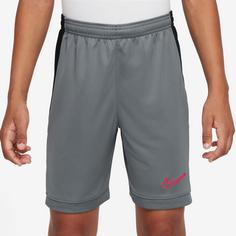 Rückansicht von Nike Academy Fußballshorts Kinder cool grey-black-bright crimson