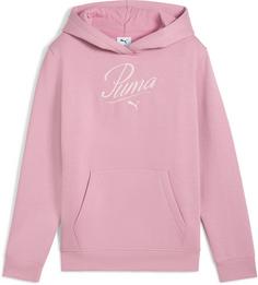 PUMA ESSENTIALS SCRIPT Hoodie Kinder poised pink