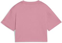 Rückansicht von PUMA ESSENTIALS 2 COLOR LOGO T-Shirt Kinder poised pink