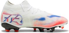 Rückansicht von PUMA FUTURE 8 MATCH FG-AG Wns Fußballschuhe Damen puma white-puma black-glowing red