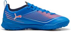 Rückansicht von PUMA ULTRA 6 PLAY TT Jr Fußballschuhe Kinder ultra blue-puma white-glowing red