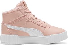 Rückansicht von PUMA Carina 3.0 Mid WTR PS Sneaker Kinder rose quartz-puma white