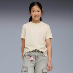 Rückansicht von PUMA ESSENTIALS SCRIPT T-Shirt Kinder alpine snow