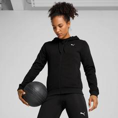 Rückansicht von PUMA Train All Day Sweatjacke Damen puma black