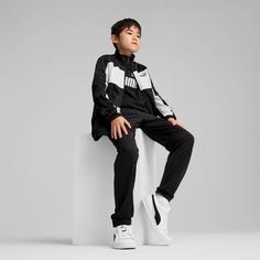 Rückansicht von PUMA Colorblock Trainingsanzug Kinder puma black