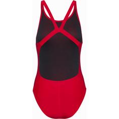Rückansicht von Nike Logo Schwimmanzug Damen university red