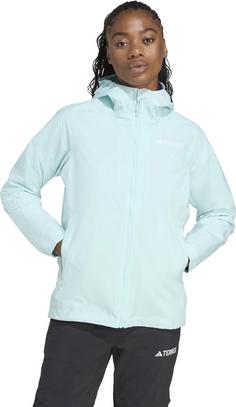 Rückansicht von adidas MULTI 2L Regenjacke Damen semi flash aqua