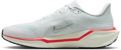 Rückansicht von Nike AIR ZOOM PEGASUS 41 Laufschuhe Herren white-metallic silver-barely green