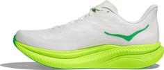 Rückansicht von HOKA Mach 6 Laufschuhe Herren white neon lime