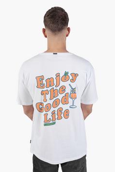 Rückansicht von Kleinigkeit Big Enjoy Life T-Shirt Herren white