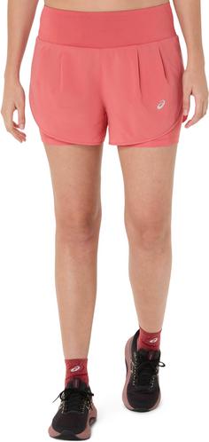 Rückansicht von ASICS ROAD Funktionsshorts Damen dark pink clay-dark pink clay