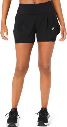 Rückansicht von ASICS ROAD Funktionsshorts Damen performance black-performance black