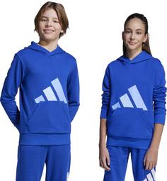 Rückansicht von adidas BIG LOGO Hoodie Kinder team royal blue-blue fusion-glow blue