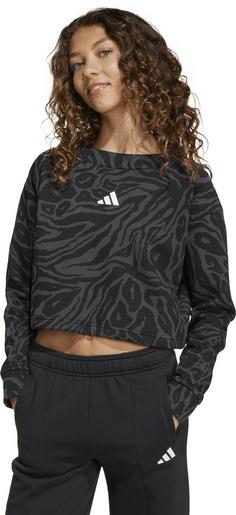 Rückansicht von adidas FUTURE ICONS CROPPED Sweatshirt Kinder black-carbon-white