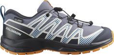 Salomon XA PRO V8 WP Multifunktionsschuhe Kinder grisaille-dark blue-turmeric