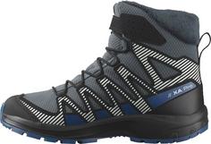 Rückansicht von Salomon XA PRO V8 WINTER Wanderschuhe Kinder turbulence-black-dark blue