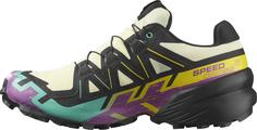Rückansicht von Salomon GTX SPEEDCROSS 6 GTX Trailrunning Schuhe Herren transparent yellow-black-waterfall