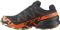 Rückansicht von Salomon GTX SPEEDCROSS 6 GTX Trailrunning Schuhe Herren black-shocking orange-white pepper