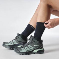 Rückansicht von Salomon GTX X ULTRA 360 MID Wanderschuhe Damen turbulence-carbon-tourmaline