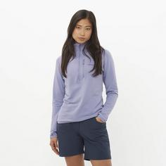 Rückansicht von Salomon ESSENTIAL LIGHTWARM Skishirt Damen blue granite