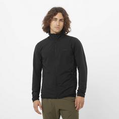 Rückansicht von Salomon ESSENTIAL LIGHTWARM HYBRID Fleecejacke Herren deep black