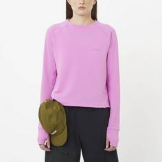 Rückansicht von Salomon ESSENTIAL LIGHTWARM Funktionsshirt Damen cyclamen