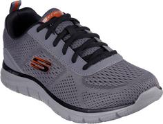 Skechers Track Sneaker Herren charcoal mesh-synthetic-orange trim