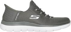 Rückansicht von Skechers Summits Sneaker Damen olive mesh-silver trim