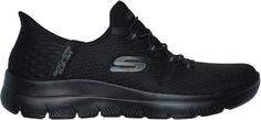 Rückansicht von Skechers Summits Sneaker Damen black mesh-gunmetal trim
