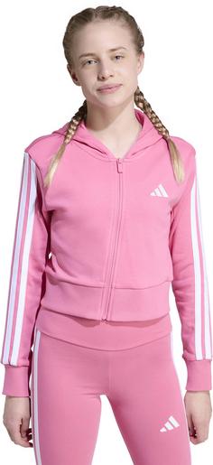 Rückansicht von adidas ESSENTIALS Sweatjacke Kinder pink fusion-white