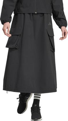 Rückansicht von adidas City Tech A-Linien Rock Damen black