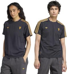 Rückansicht von adidas Manchester United Icon Fußballtrikot Herren black