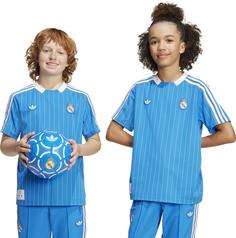 Rückansicht von adidas Real Madrid Icon Fußballtrikot Kinder blubir-white