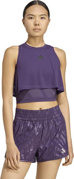 Rückansicht von adidas COOL Croptop Damen aurora plum