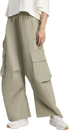 Rückansicht von adidas City Tech Cargohose Damen silver pebble