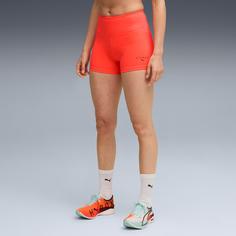 Rückansicht von PUMA Hyrox Tad Ess Tights Damen glowing red