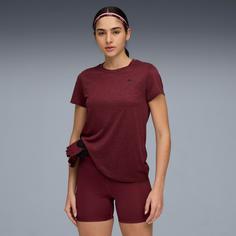 Rückansicht von PUMA Tad Essential Funktionsshirt Damen ruby shimmer heather
