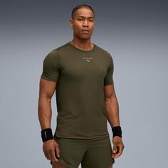 Rückansicht von PUMA Hyrox Cloudspun Funktionsshirt Herren dark olive