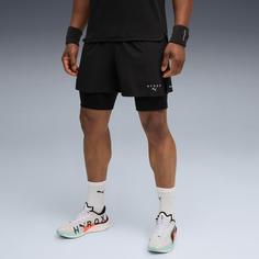 Rückansicht von PUMA Hyrox 2in1 Funktionsshorts Herren puma black