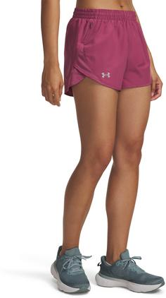 Rückansicht von Under Armour Fly By Laufshorts Damen red