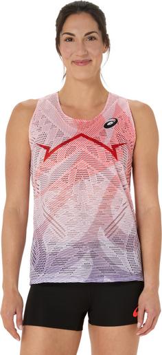 Rückansicht von ASICS METASPEED Funktionstank Damen flash red