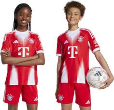 Rückansicht von adidas FC BayernMünchen 25-26 Heim Fußballtrikot Kinder red