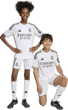 Rückansicht von adidas Real Madrid 25-26 Heim Fußballshorts Kinder white