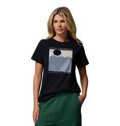 Rückansicht von Columbia Rolling Bend T-Shirt Damen black-framed linescape