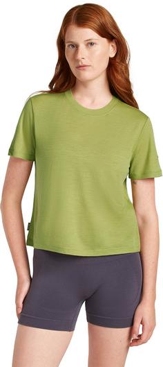 Rückansicht von Icebreaker 150 Tech Lite III Crop Funktionsshirt Damen olive