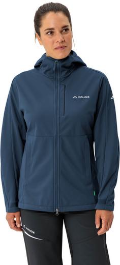 Rückansicht von VAUDE All Year Elope II Softshelljacke Damen dark sea