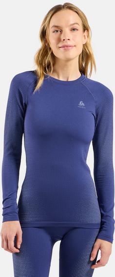 Rückansicht von Odlo PERFORMANCE WARM ECO Funktionsshirt Damen skipper blue