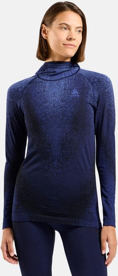 Rückansicht von Odlo PERFORMANCE WARM Funktionsshirt Damen skipper blue