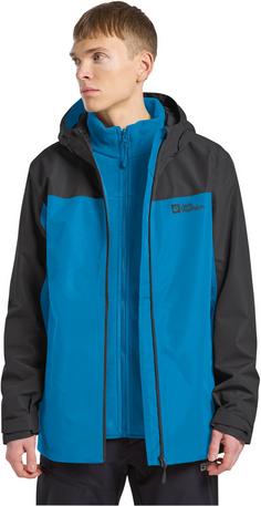 Rückansicht von Jack Wolfskin TAUBENBERG 3IN1 Doppeljacke Herren aurora blue
